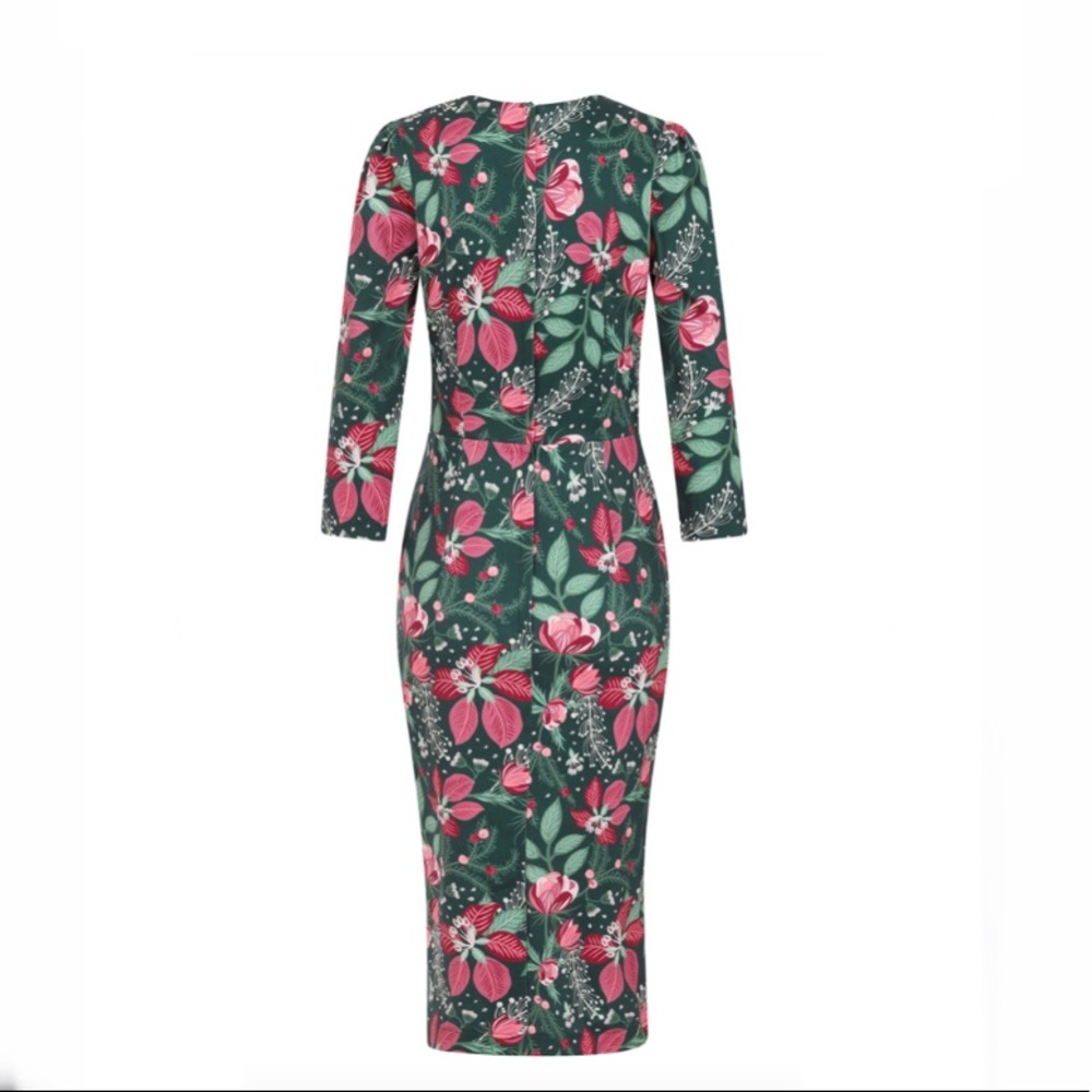 Floral Pencil Dress by Collectif - Picture 2 of 12